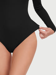Ribbed Shaping Bodysuit Long Sleeve Tummy Control Slimmer Body Shaper