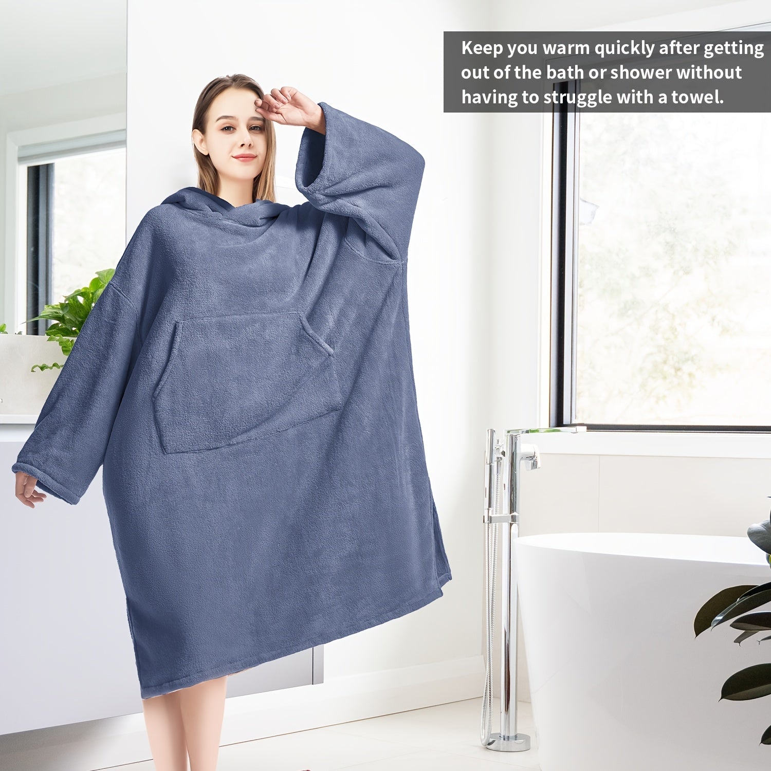 Mutao Surf Poncho Changing Robe Soft Unisex Hooded Bathrobe for Swimming