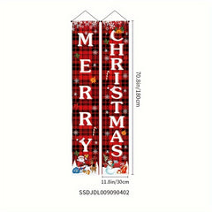 Christmas Couplets Candy Glitch Snowflake Party Decorative Hanging Flags