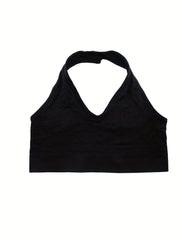 Halter Crop Top Comfy & Breathable Sports Top Women's Lingerie