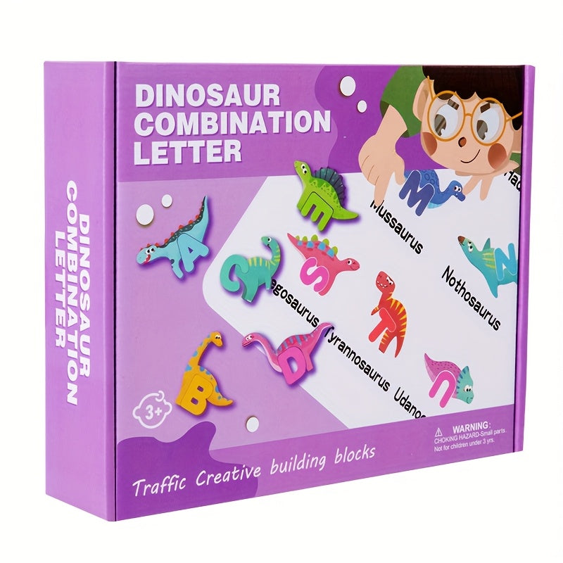 Alphabet Puzzle Dinosaurs Wooden Blocks for Kids Educational Toy