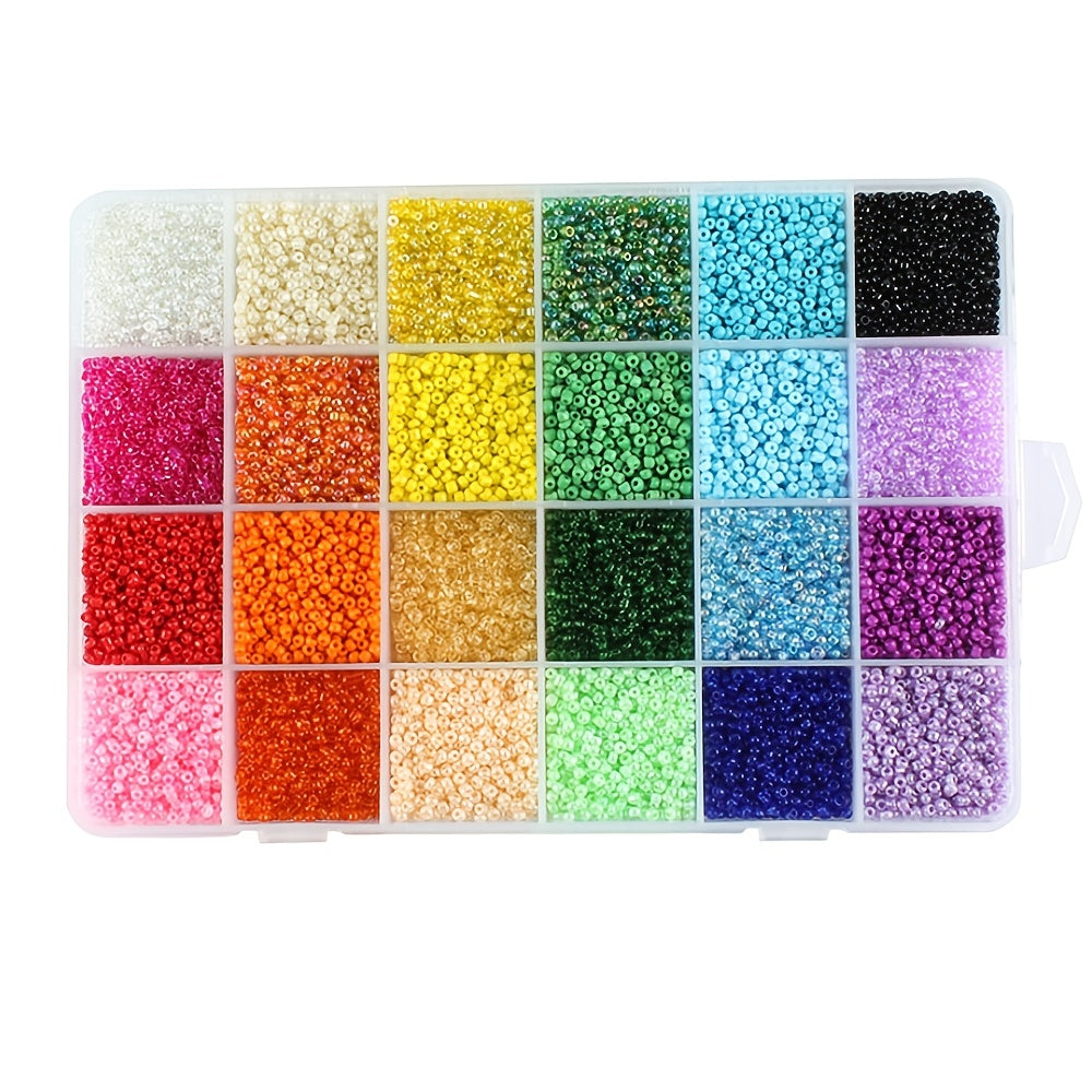 24 Colors 3mm Glass Seed Beads Kit with Storage Box