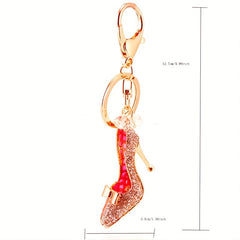 Crystal Diamond Jewelry Key Chain High Heel Shoes Pendant