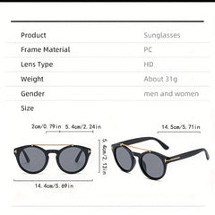 Men's T-shaped Double Beam Metal Sunglasses