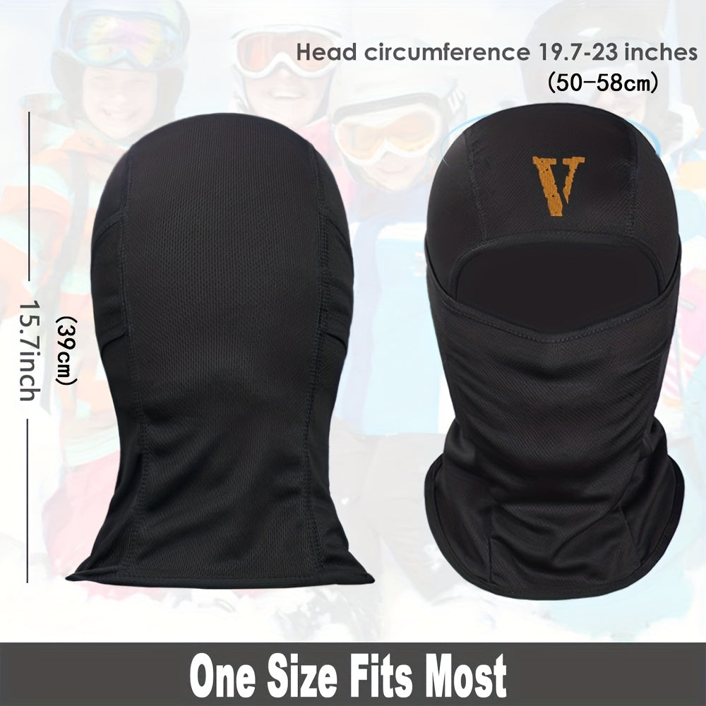 Letter V Print Balaclava Outdoor Mask Sunscreen Windproof