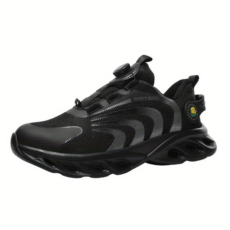 Men's Knitted Work Sneakers No Tie Chunky Breathable Shoes