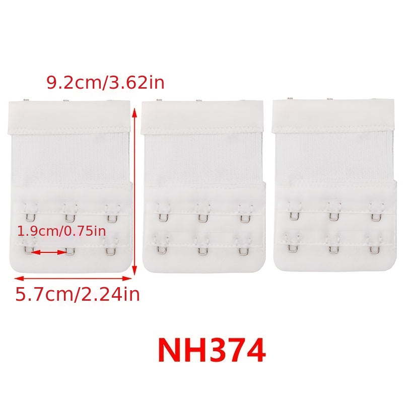 3 Pcs Elastic Bra Strap Extenders Adjustable Band Comfort Women's Lingerie