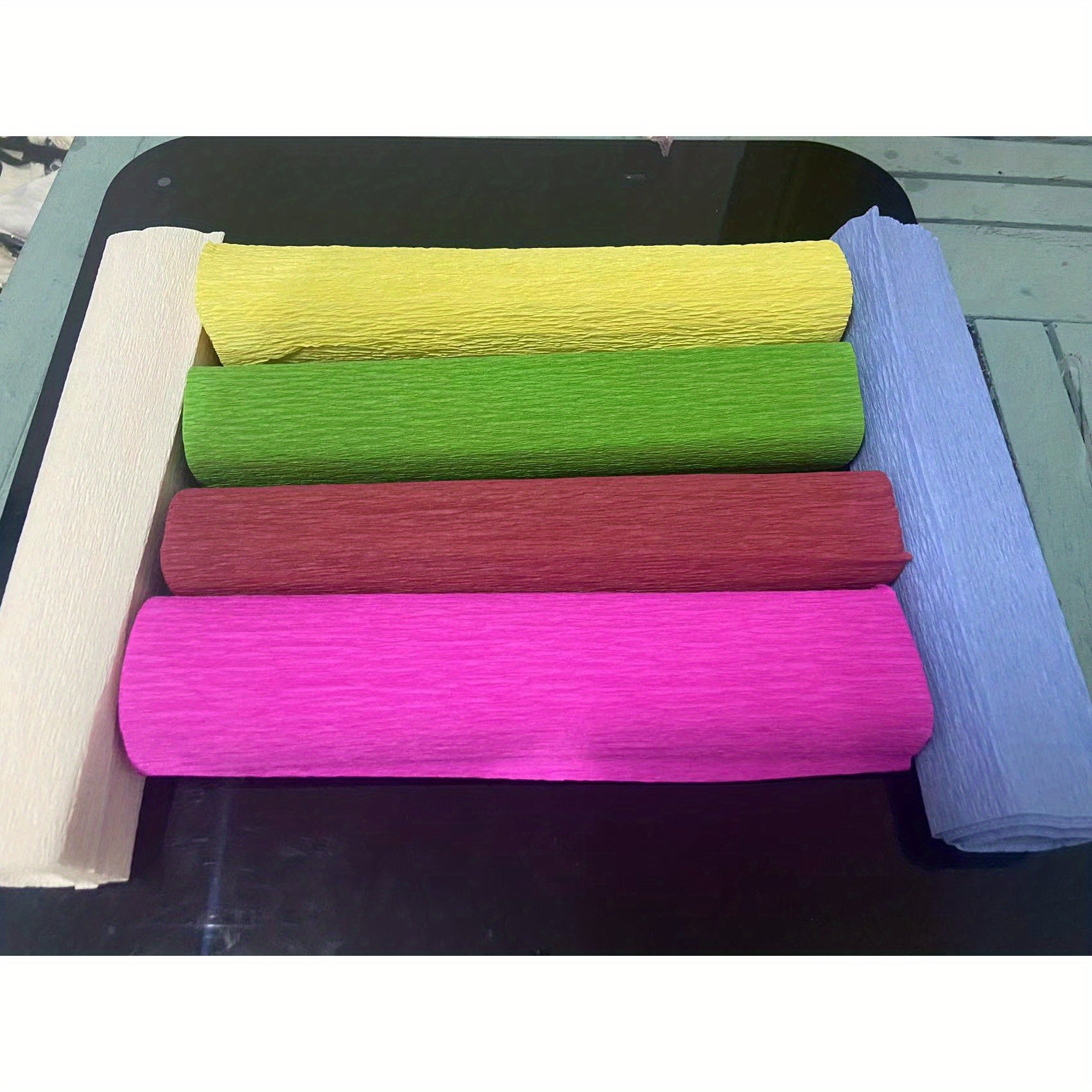 6pcs Crepe Paper Rolls Flower DIY Kits Green Floral Tapes Birthday Wedding