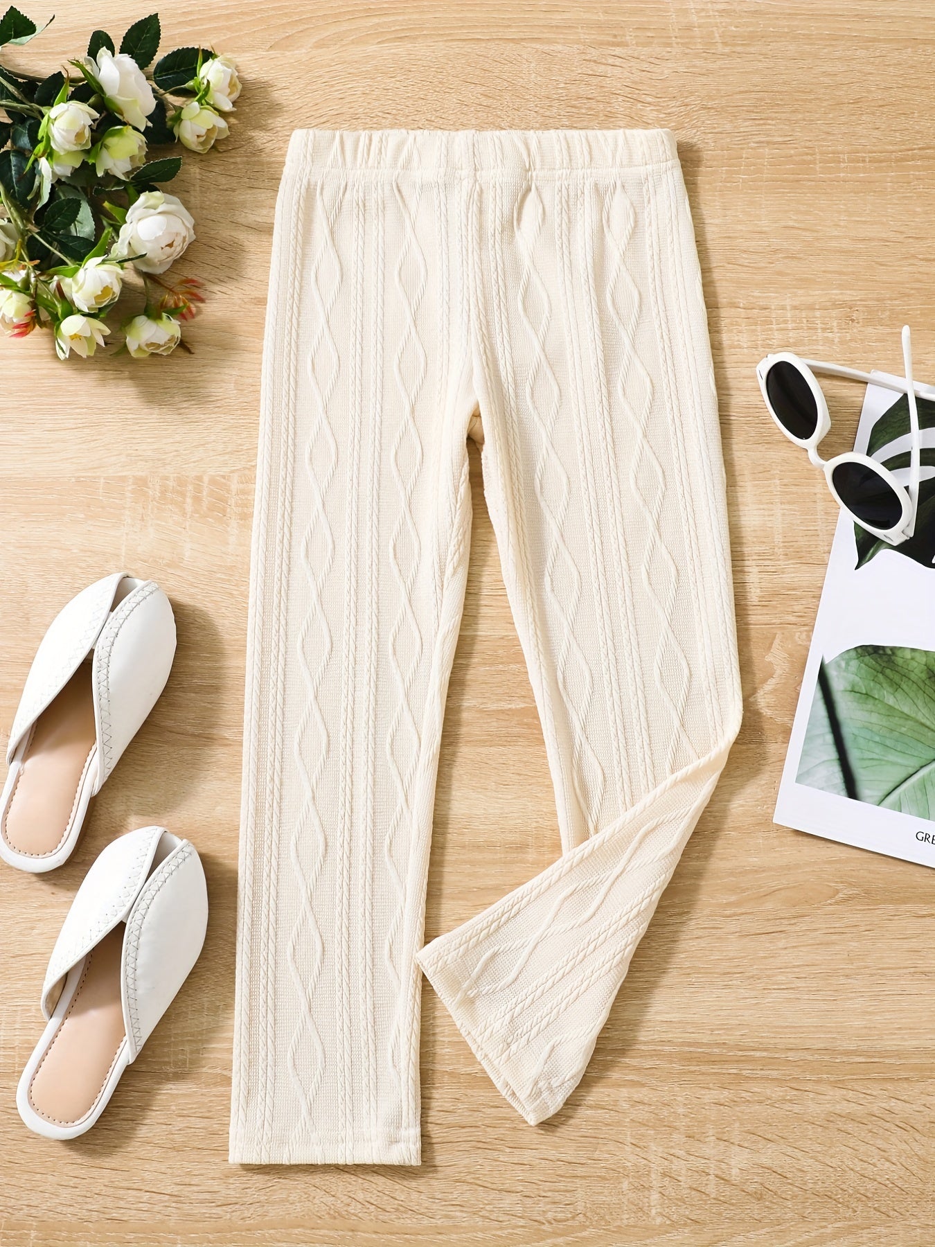 Girls' Cable Knit Ankle Pants Leggings
