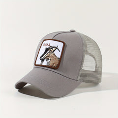 Goat Embroidery Patch Trucker Hat Mesh Breathable Unisex Golf Baseball Cap