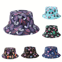 Graffiti Pattern Sun Hat Cartoon Foldable Fisherman Hat