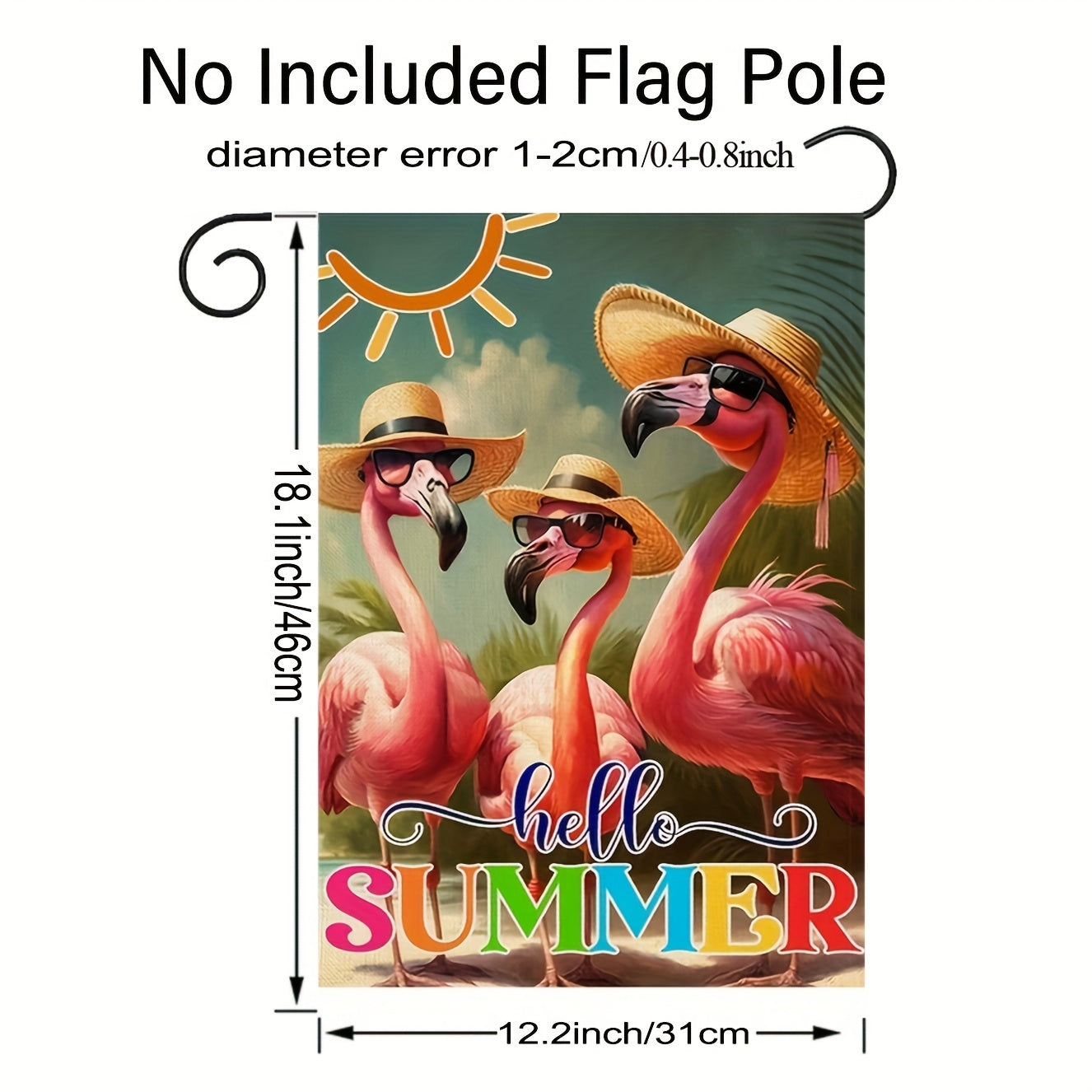 Summer Flamingo Garden Flag Double Sided Beach Funny Holiday Decoration