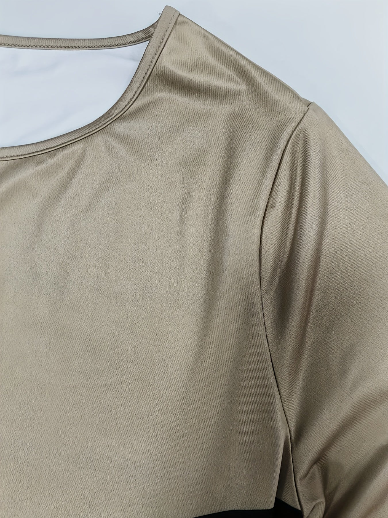  Colorblock Long Sleeve Round Neck Dress