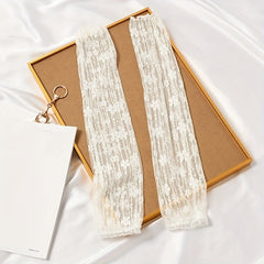 Floral Lace Fingerless Sunscreen Long Gloves Women