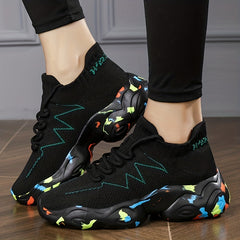 Mesh Breathable Sports Shoes Thick Sole Lightweight Sneakers