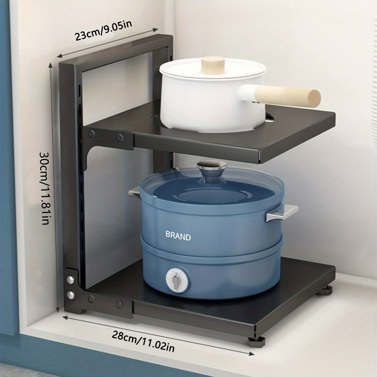 Adjustable Pan Organizer Rack For Cabinet Storage