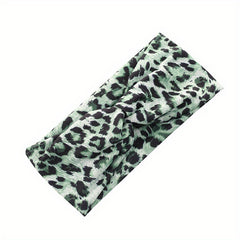 Y2K Leopard Pattern Headband Criss Cross Head Hoop Stretchy Hair Band
