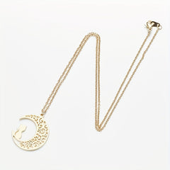Moon Cat Necklace Stainless Steel Hollowed Out Collarbone Accessory