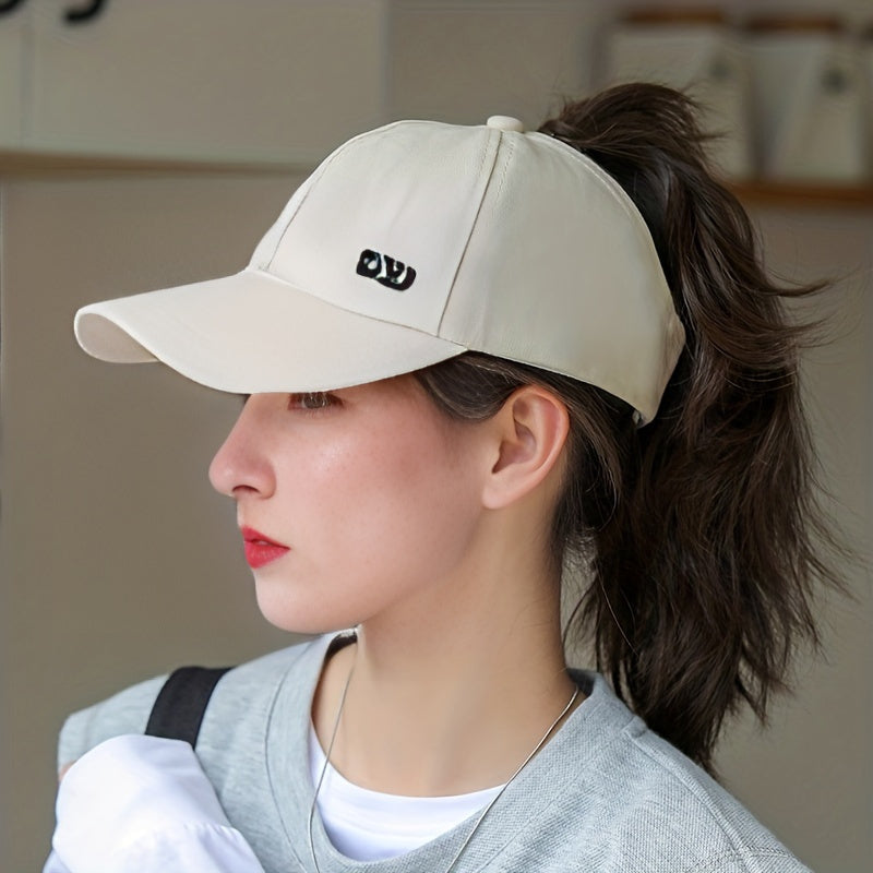 Backless Ponytail Baseball Cap Sunscreen Sports Golf Hat For Women
