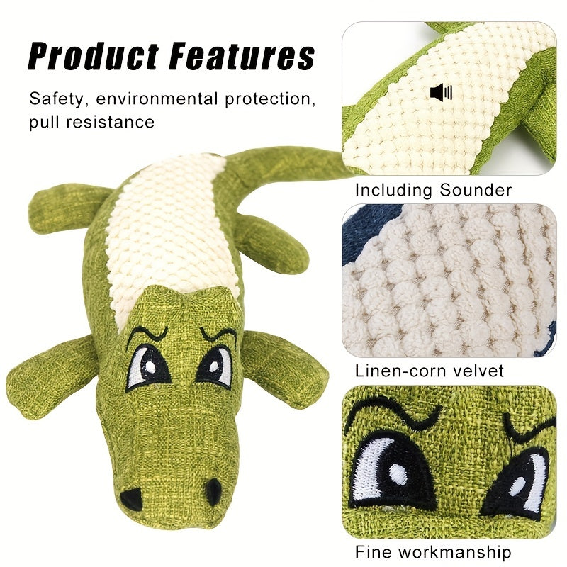 Crocodile Plush Dog Toy Tooth Grinding Squeaking Pet Interactive Game