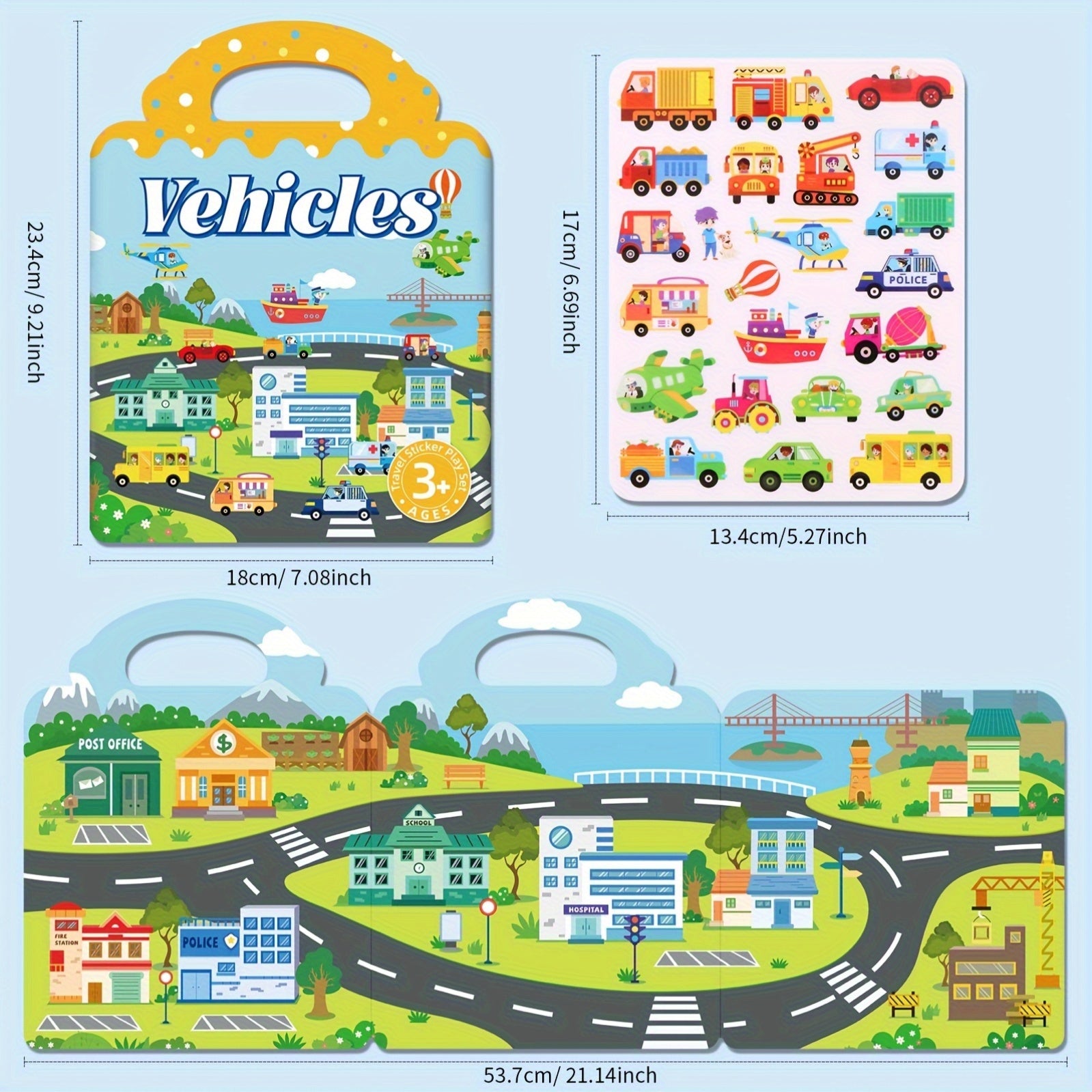 Colorful Dinosaur & Animal Sticker Book - Waterproof