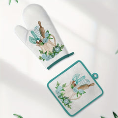 Colorful Cotton Oven Mitts, Heat Resistant Baking Insulation