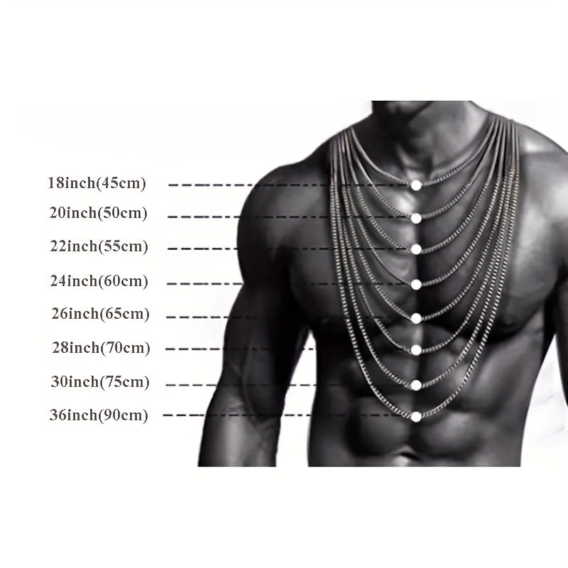 Titanium Steel Men's Necklace Stainless Steel Cuban Chain