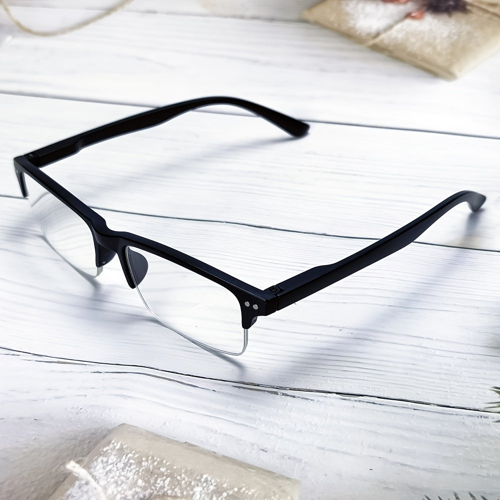OOLVS Half Frame Anti Light Presbyopic Glasses Men Women