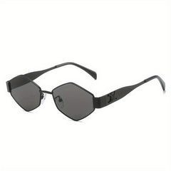 Geometric Metal Frame Sunglasses UV400 Anti Glare Glasses Punk Style