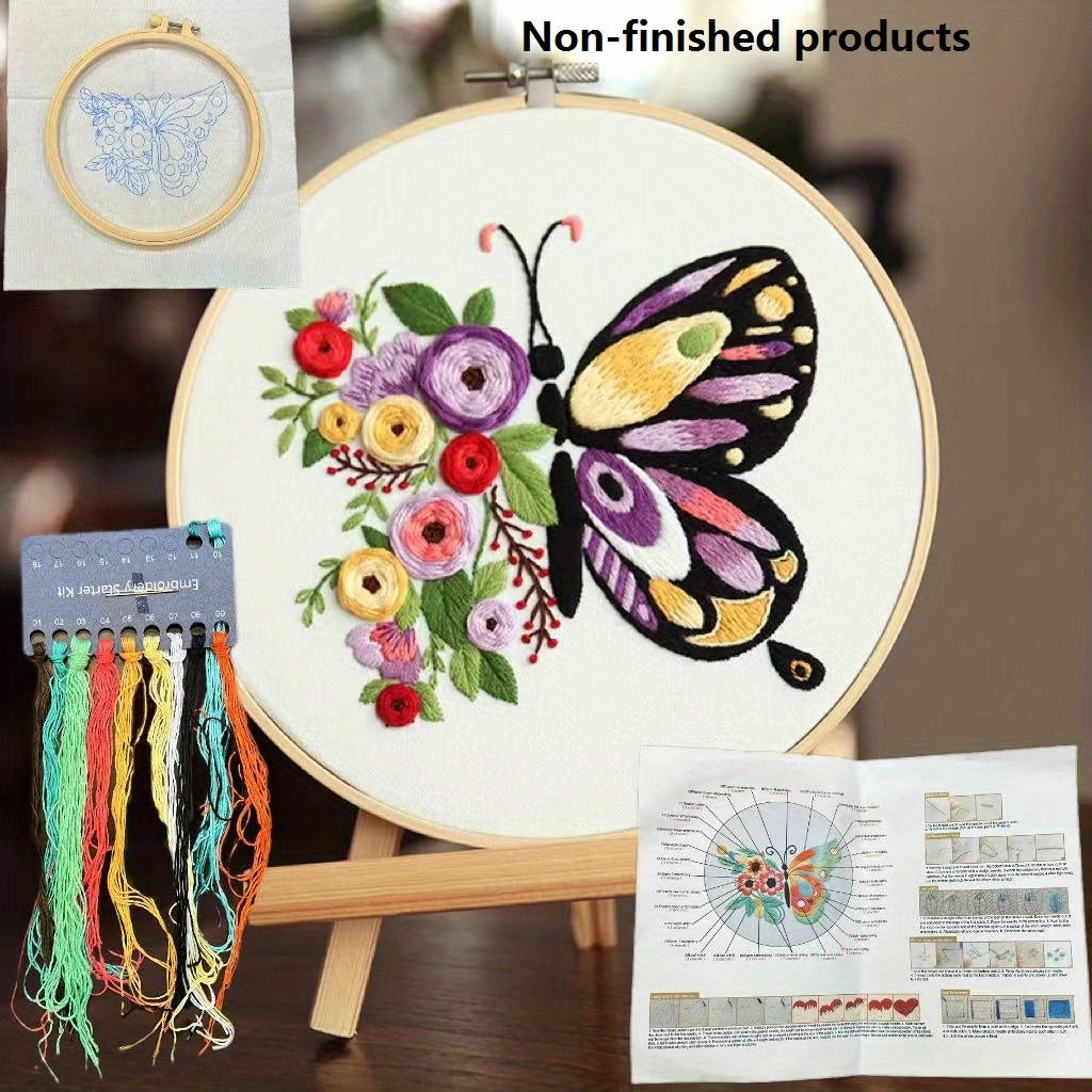 3D Embroidery Starter Kit for Adults - Cross Stitch with Flower Pat