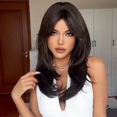 8 Cm Natural Straight None Lace Wig Brown Short Hair for Women