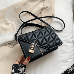 Retro Quilted Crossbody Bag PU Leather Classic Shoulder Bag