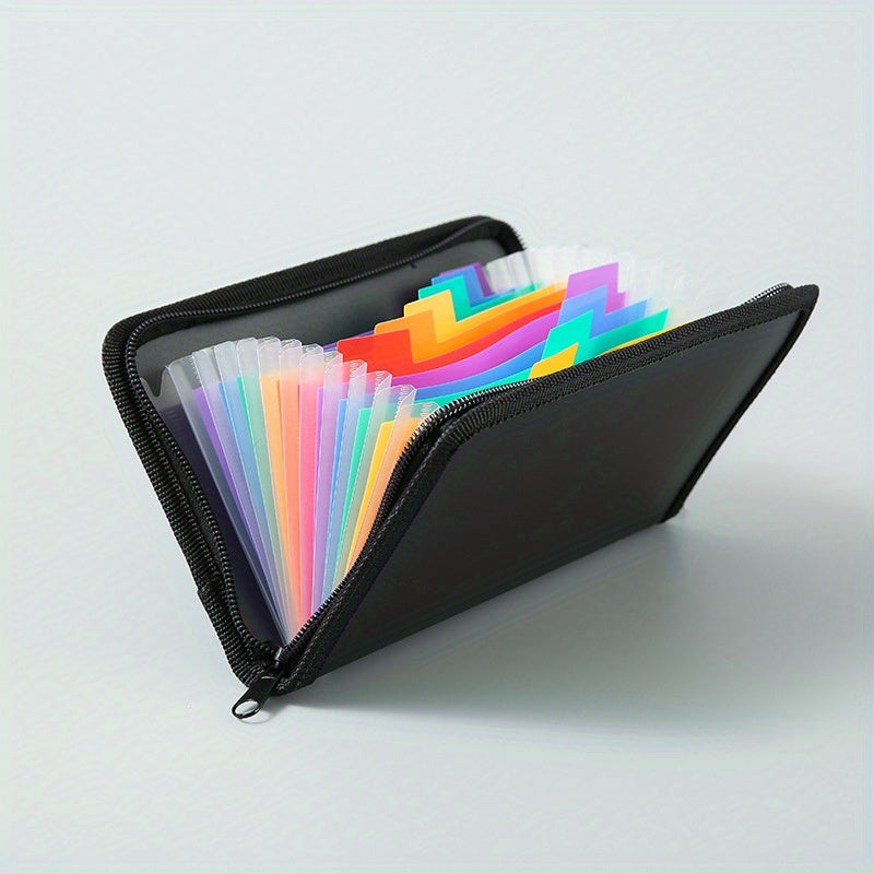 Rainbow Expanding File Folder 13 Pockets Zipper A6 Size Organizer