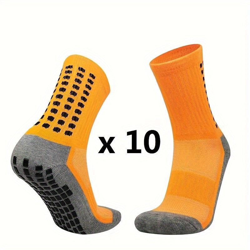 Men's Mid Crew Sport Socks - Sweat Absorbing Comfy Breathable Football Socks