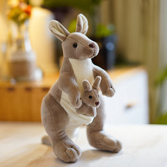 Cute Kangaroo Plush Doll with Expressive Eyes & Heart Shaped Face