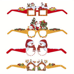 8pcs Christmas Paper Glasses Party Favors