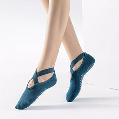 Non Slip Grip Yoga Socks Strap Soft Sweat Absorption Athletic Socks