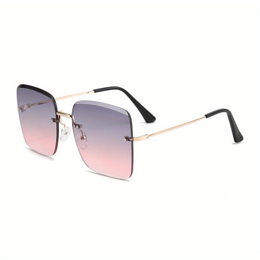 Square Rimless Sunglasses UV400 Gradient Glasses