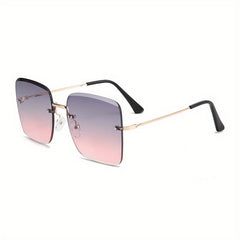 Square Rimless Sunglasses UV400 Gradient Glasses