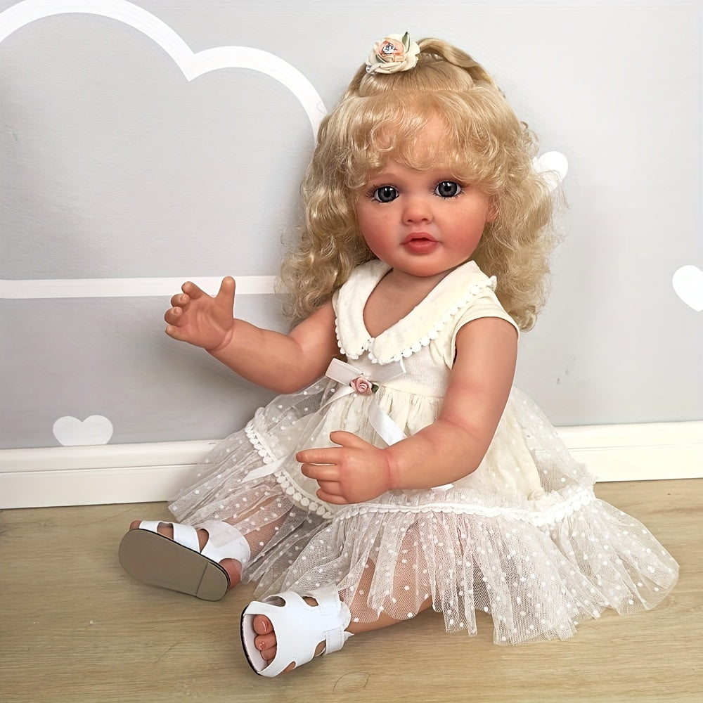 22'' Reborn Baby Doll Blonde Hair Soft Vinyl Princess Anime Theme