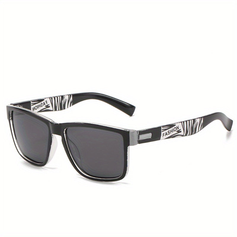 Square Frame Polarized Sunglasses with Zipper Case
