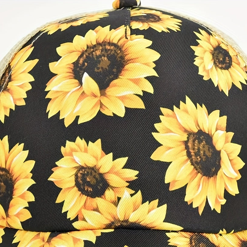 Unisex Sunflower Embroidered Baseball Cap for Outdoor Sport