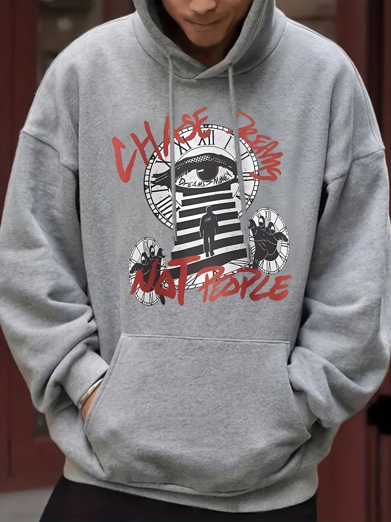 Men's Eye Print Hoodie Long Sleeve Casual Sweatshirt