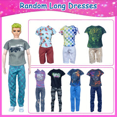6pcs Set Male Doll Clothes Tops Pants Easy to Put on Durable 11.8 Inch Dolls