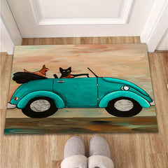 Cartoon Car Pattern Rug Machine Washable Floor Mat for Living Room