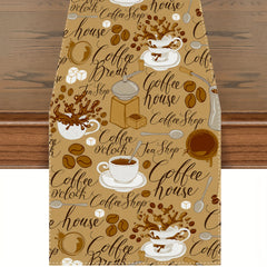 Coffee House Coffee Beans Table Runner 13x72 Inch