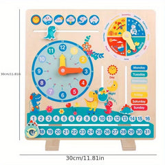 Calendar Clock Puzzle Board Kids Learning Time Cognition Toy