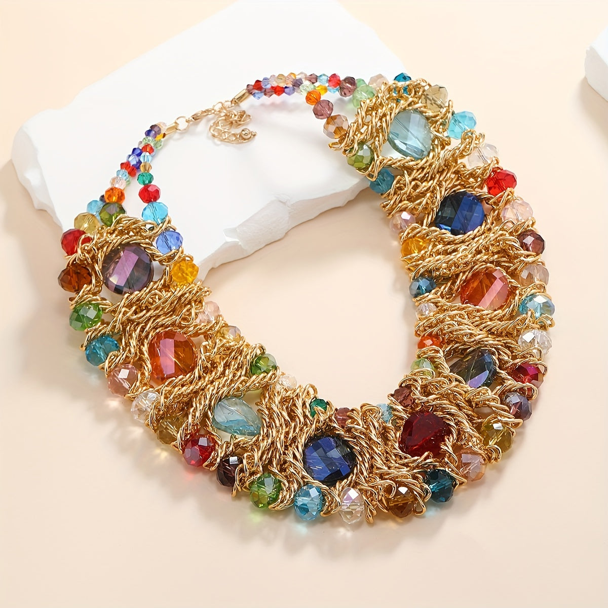 Boho Crystal Chunky Necklace Party Favors