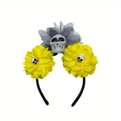 Halloween Rose Skull Headband Floral Hair Band For Women Girls