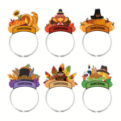 6pcs Thanksgiving Hair Hoop Dress Up Supplies Happy Thanksgiving Party